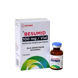 Besumid Bendamustina 100 mg polvo liofilizado para inyección intravenosa - Caja con 1 vial - Medicamento oncológico para tratamiento de leucemia y linfoma no Hodgkin