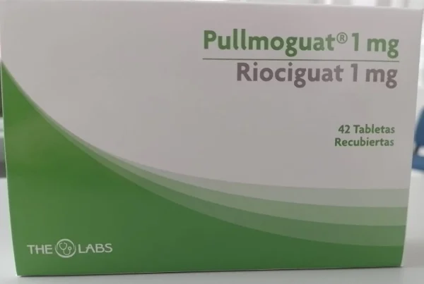 Pullmoguat Riociguat 1 mg caja con 42 tabletas para hipertensión pulmonar en Colombia
