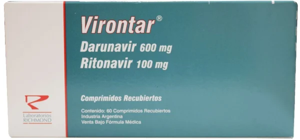 Virontar 600 mg/100 mg caja con 60 tabletas ritonavir darunavir precio Colombia