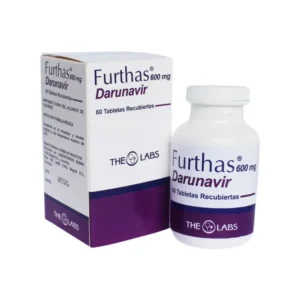 Furthas Darunavir 600 mg frasco con 60 tabletas recubiertas, medicamento antiviral con registro INVIMA en Colombia