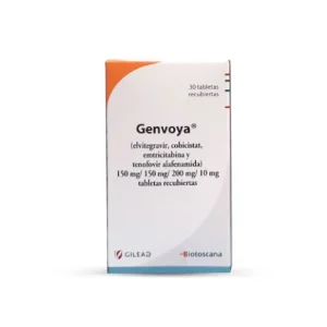 Imagen del medicamento Genvoya 150 150 200 10 mg caja con 30 tabletas distribuidas por Dismedex SAS Colombia
