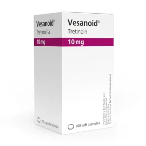 Vesanoid Tretinoína 10 mg medicamento oncológico en cápsulas blandas, disponible en Dismedex Colombia