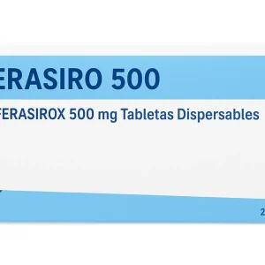 Ferasiro Deferasirox 500 mg Caja con 28 tabletas medicamento especializado quelante de hierro