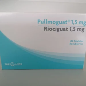 Imagen de Pullmoguat Riociguat 1.5 mg caja con 84 tabletas para venta especializada en Dismedex.