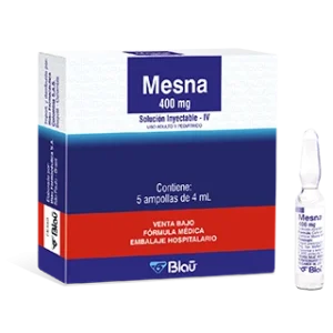 Mesna 400 mg solución inyectable caja x 5 ampollas Dismedex