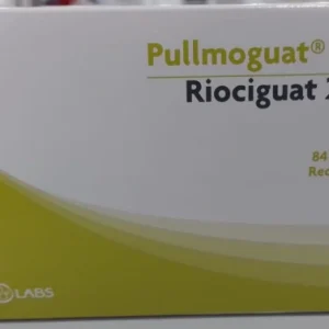 Pullmoguat Riociguat 2 mg caja con 84 tabletas