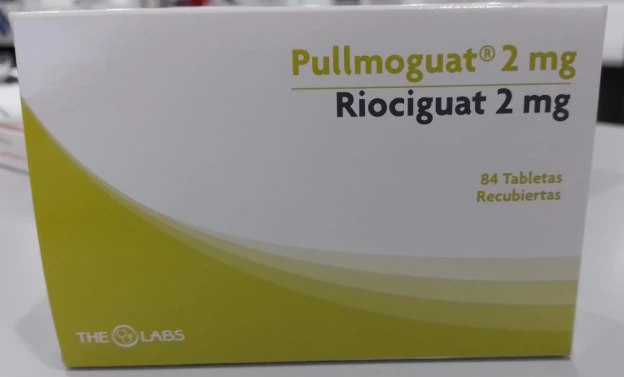 Pullmoguat Riociguat 2 mg caja con 84 tabletas